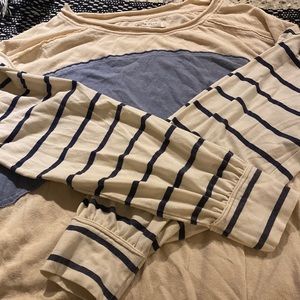 free people oversized cream t shirt